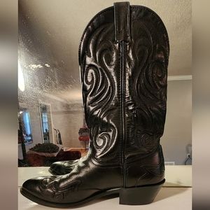 VTG Vintage Code West Black Leather Mens Size 8.5 Women's 10 ?Western Boots
